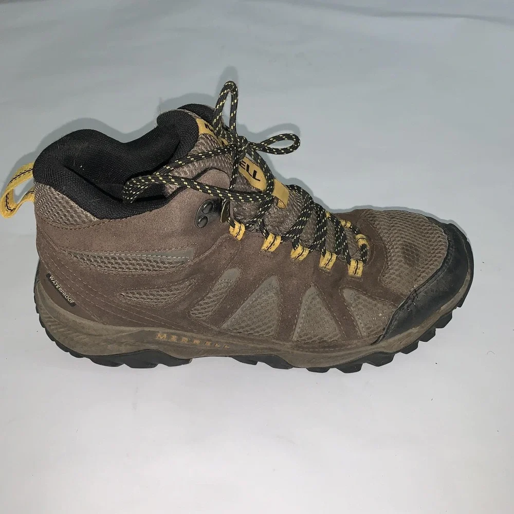 Merrell Oakbrook Mid Boots Mens 10 Brown Suede Waterproof Hiking Trail J036401